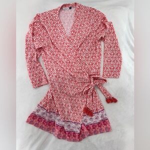 Cabana Life Red and White Geometric Dress